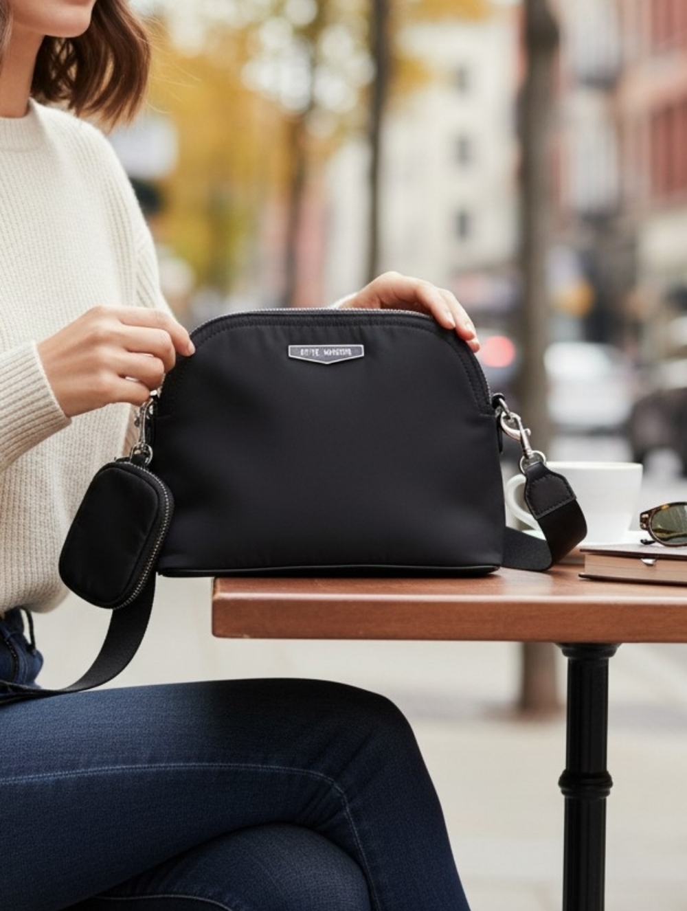Steve Madden Bfarren crossbody bag in black nylon